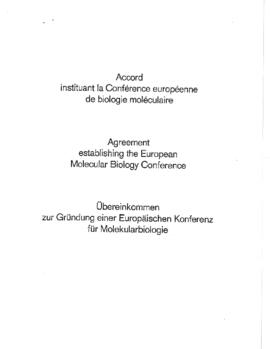 Agreement Establishing the European Molecular Biology Conference